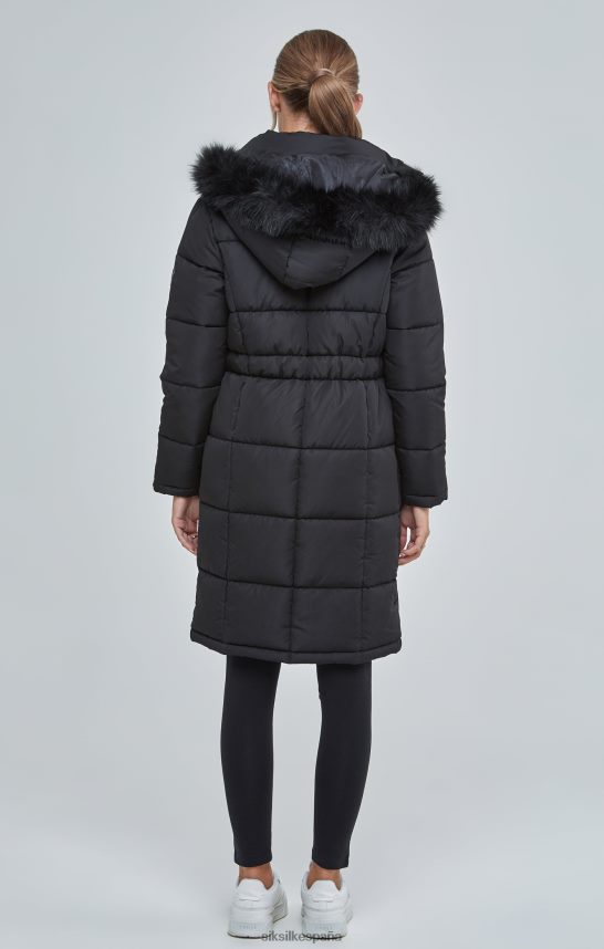 vestir es SikSilk mujer parka larga acolchada negra 4NP28R129