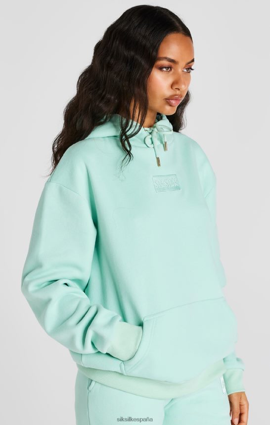 vestir es SikSilk mujer sudadera con capucha extragrande de lujo en color menta 4NP28R164