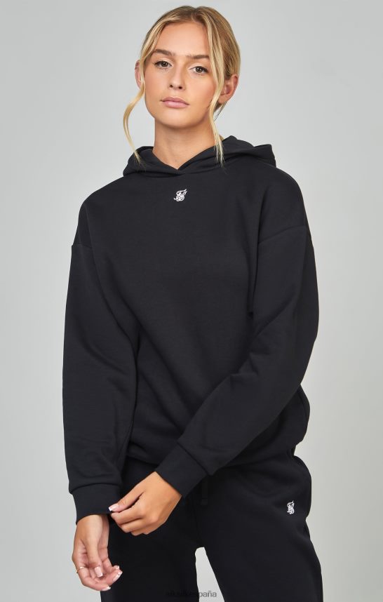 vestir es SikSilk mujer sudadera con capucha negra esencial 4NP28R99