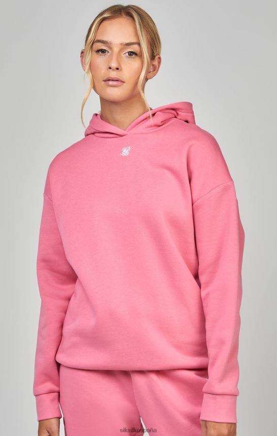 vestir es SikSilk mujer sudadera con capucha rosa esencial 4NP28R104