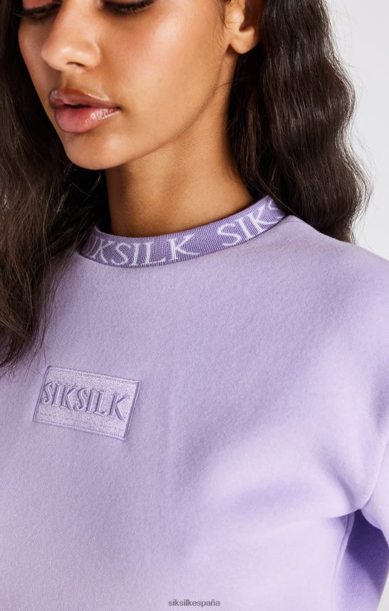 vestir es SikSilk mujer sudadera corta lila 4NP28R82
