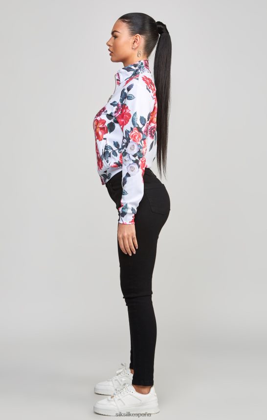 vestir es SikSilk mujer top deportivo crudo con flores 4NP28R77