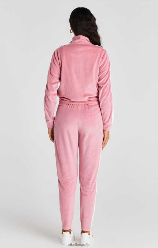 vestir es SikSilk mujer top deportivo de terciopelo rosa 4NP28R111