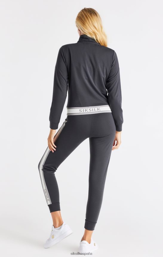 vestir es SikSilk mujer top deportivo gris con cremallera 4NP28R81