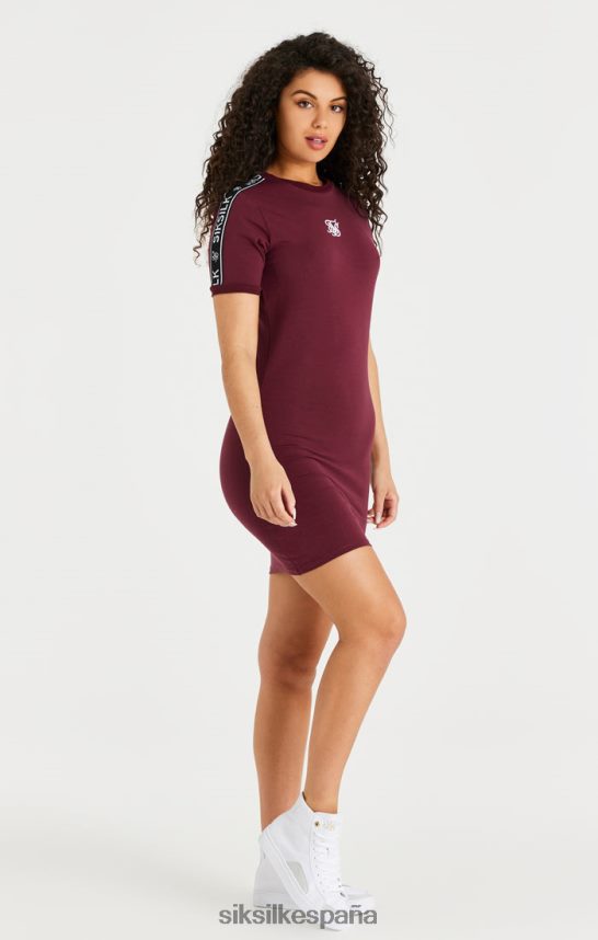 vestir es SikSilk mujer vestido ajustado con cinta burdeos 4NP28R141