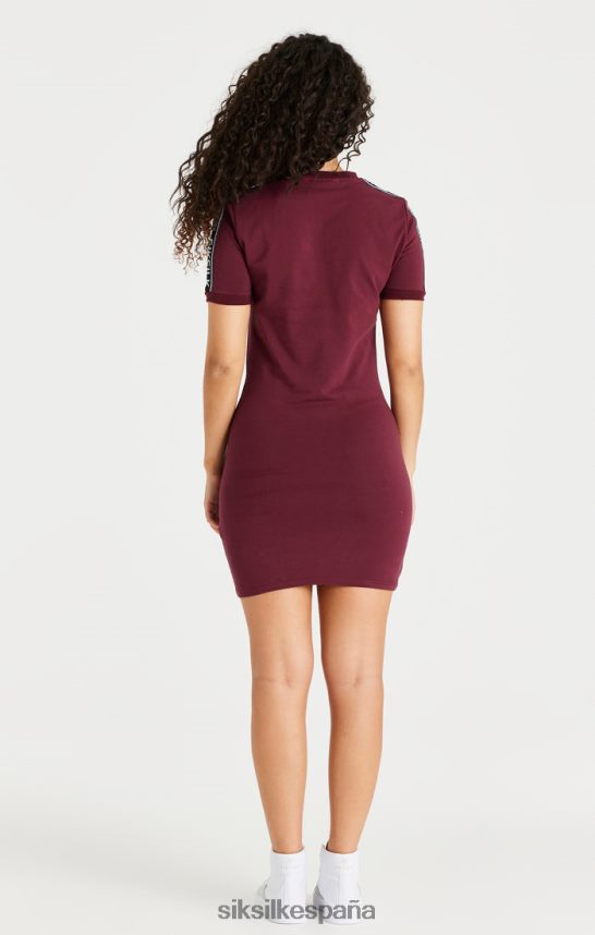 vestir es SikSilk mujer vestido ajustado con cinta burdeos 4NP28R141