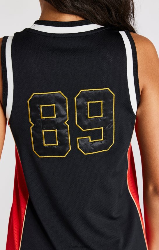 vestir es SikSilk mujer vestido de baloncesto con paneles negros 4NP28R147