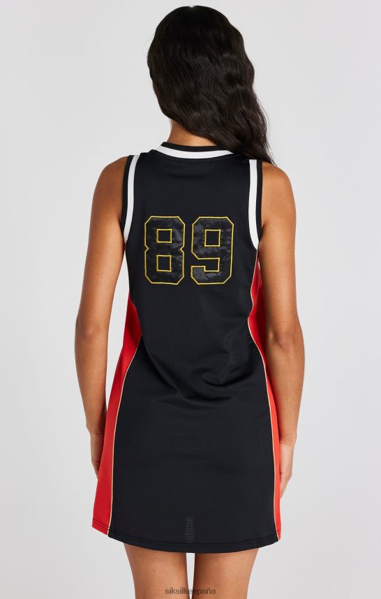 vestir es SikSilk mujer vestido de baloncesto con paneles negros 4NP28R147