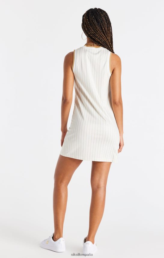 vestir es SikSilk mujer vestido de baloncesto de lujo - crudo y dorado 4NP28R150