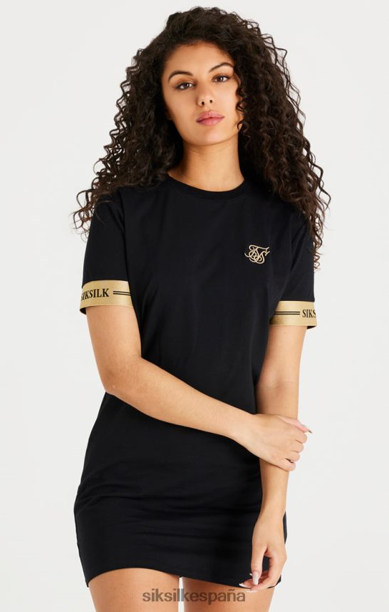 vestir es SikSilk mujer vestido de camiseta negra 4NP28R143