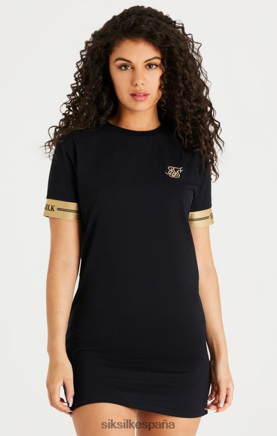 vestir es SikSilk mujer vestido de camiseta negra 4NP28R143
