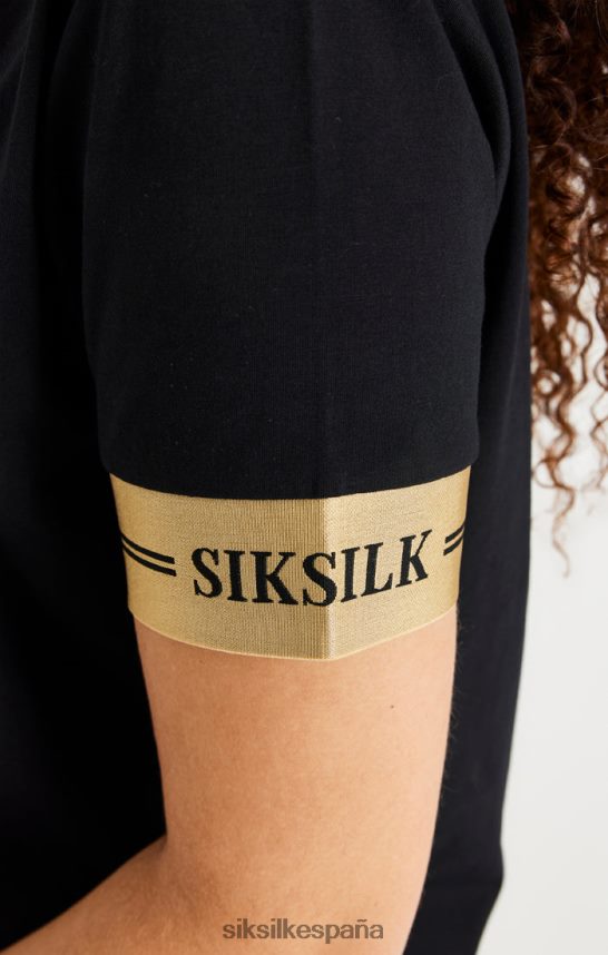 vestir es SikSilk mujer vestido de camiseta negra 4NP28R143
