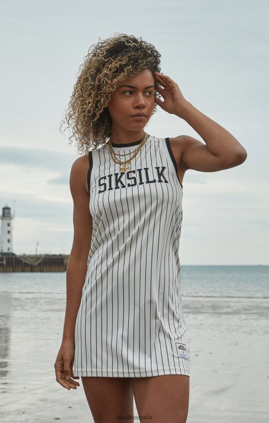 vestir es SikSilk mujer vestido de rayas diplomáticas de baloncesto crudo 4NP28R144