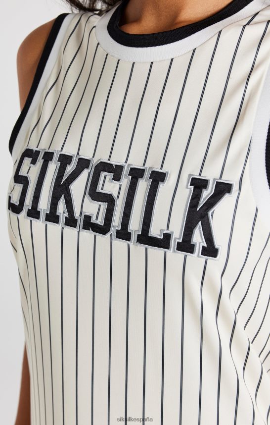 vestir es SikSilk mujer vestido de rayas diplomáticas de baloncesto crudo 4NP28R144