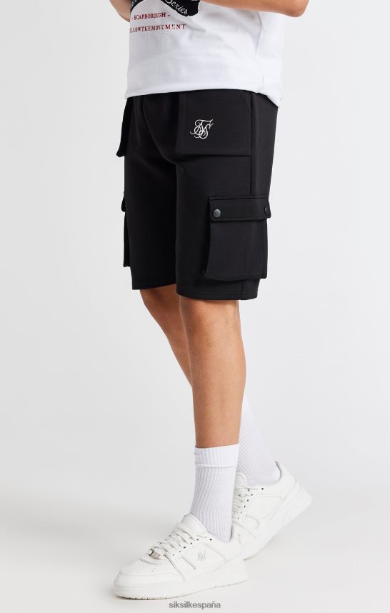 vestir es SikSilk Niños pantalón corto cargo negro 4NP28R315