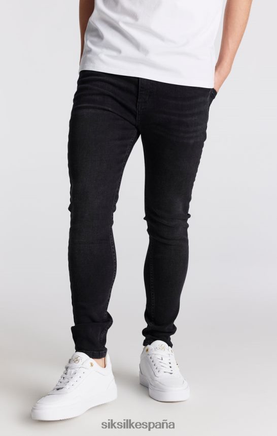vestir es SikSilk Niños jeans ajustados esenciales negros 4NP28R307