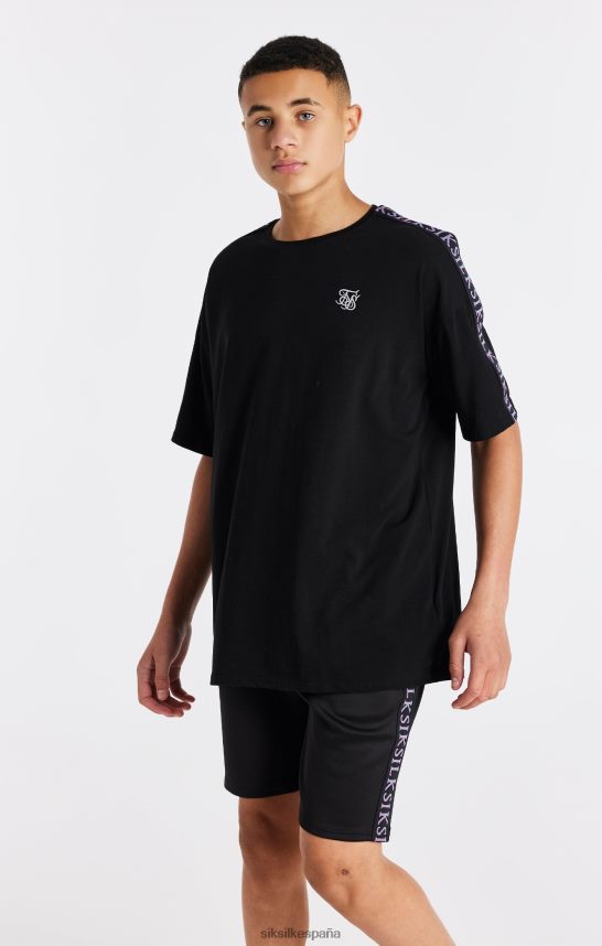 vestir es SikSilk Niños camiseta negra con cinta 4NP28R285