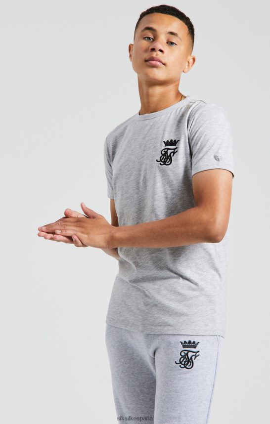 vestir es SikSilk x Niños camiseta messi gimnasio gris jaspeado 4NP28R281