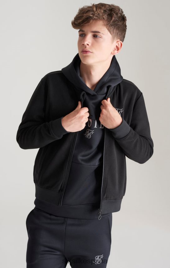 vestir es SikSilk Niños bomber negra metalizada con logo 4NP28R301