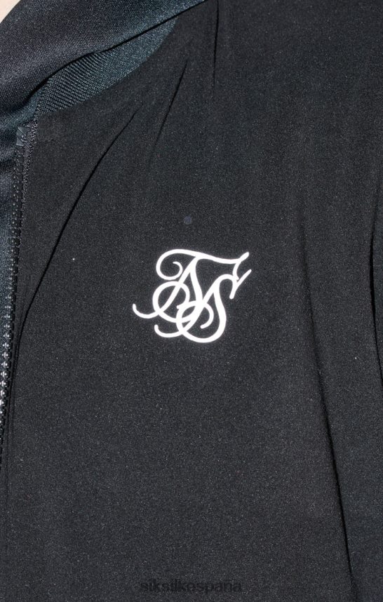 vestir es SikSilk Niños bomber negra metalizada con logo 4NP28R301