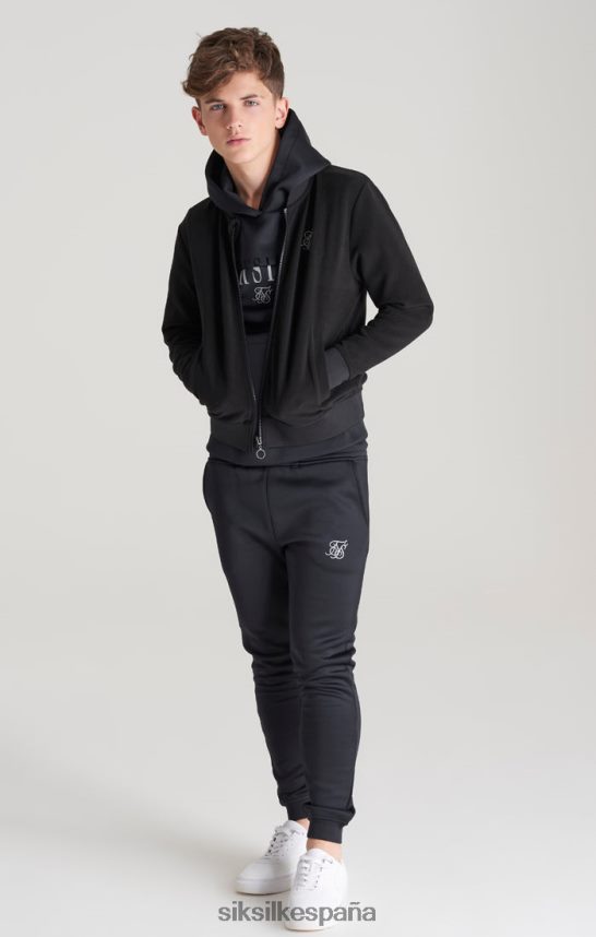 vestir es SikSilk Niños bomber negra metalizada con logo 4NP28R301