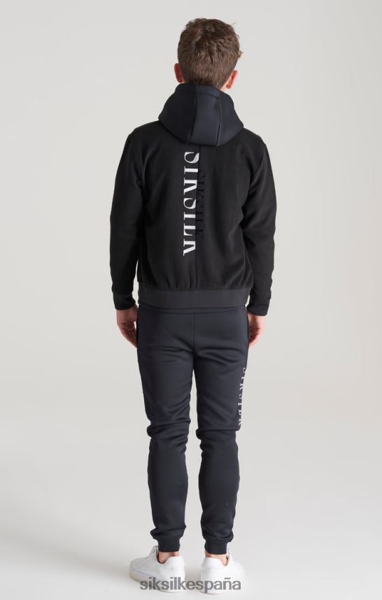 vestir es SikSilk Niños bomber negra metalizada con logo 4NP28R301