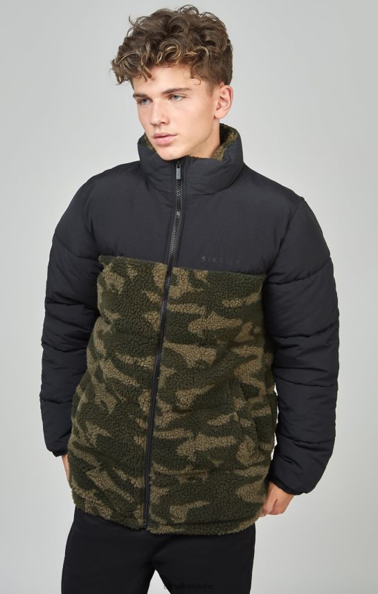 vestir es SikSilk Niños chaqueta acolchada de camuflaje y borreguito 4NP28R297