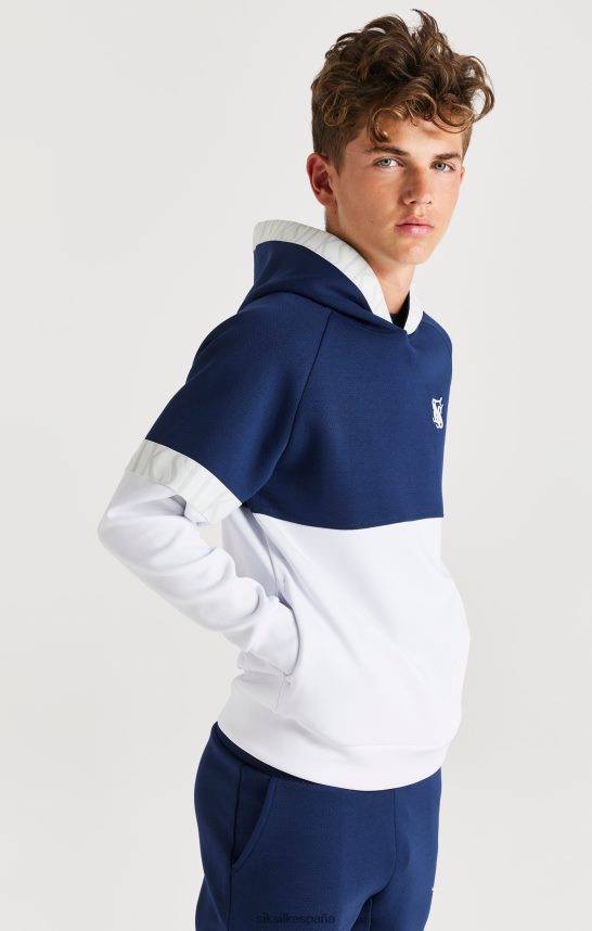 vestir es SikSilk Niños sudadera con capucha dinámica - azul marino y blanco 4NP28R292