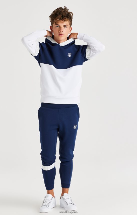 vestir es SikSilk Niños sudadera con capucha dinámica - azul marino y blanco 4NP28R292