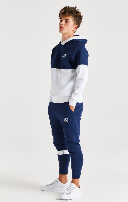 vestir es SikSilk Niños sudadera con capucha dinámica - azul marino y blanco 4NP28R292