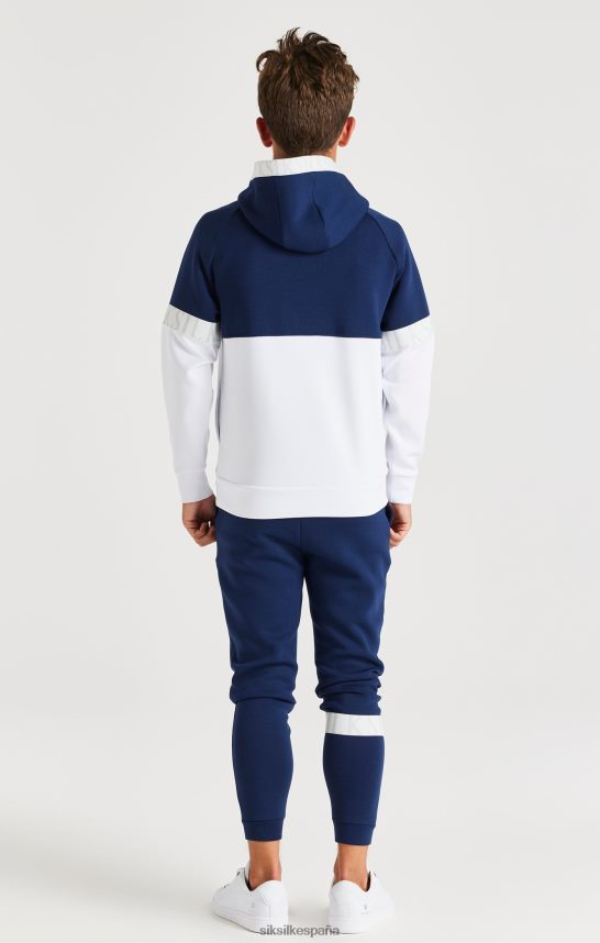 vestir es SikSilk Niños sudadera con capucha dinámica - azul marino y blanco 4NP28R292