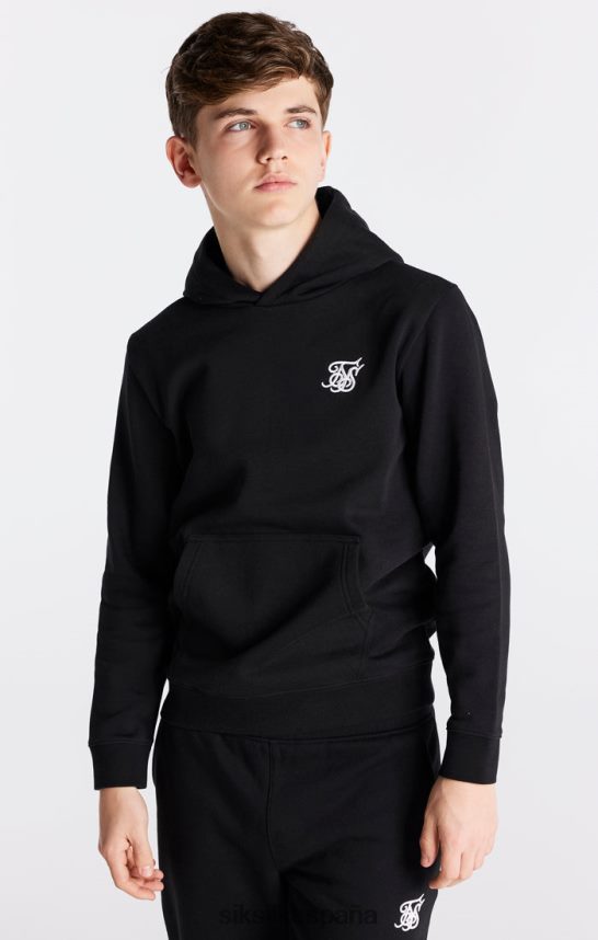 vestir es SikSilk Niños sudadera con capucha negra Essentials 4NP28R290