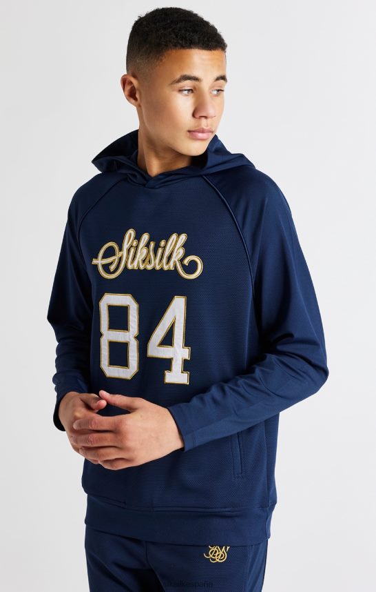 vestir es SikSilk Niños sudadera con capucha retro azul marino 4NP28R294