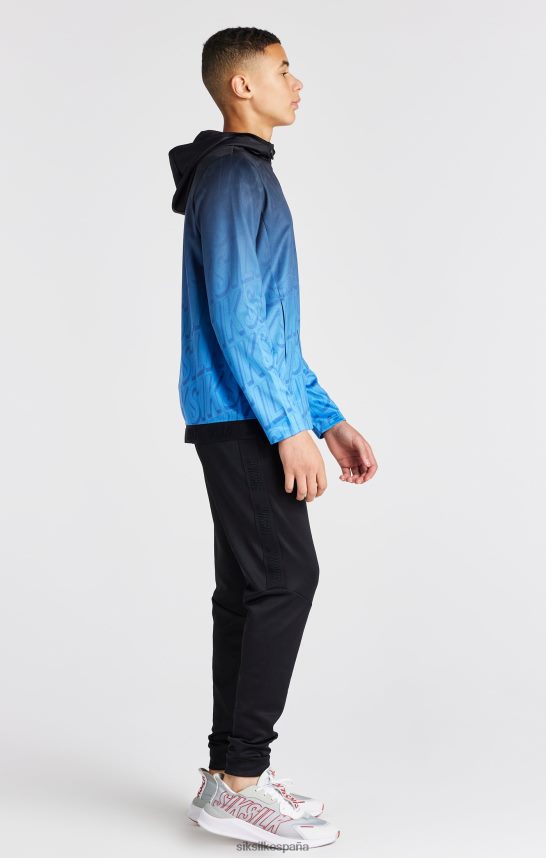 vestir es SikSilk Niños sudadera con capucha y cremallera azul desteñida 4NP28R293