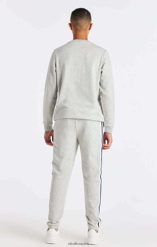 vestir es SikSilk Niños sudadera con cuello redondo y equipo universitario gris jaspeado 4NP28R296