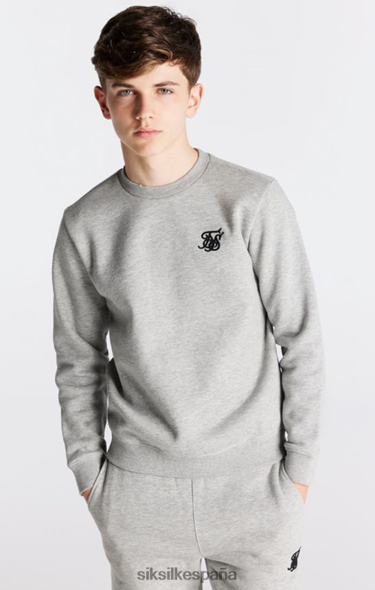 vestir es SikSilk Niños sudadera gris jaspeado esencial 4NP28R289