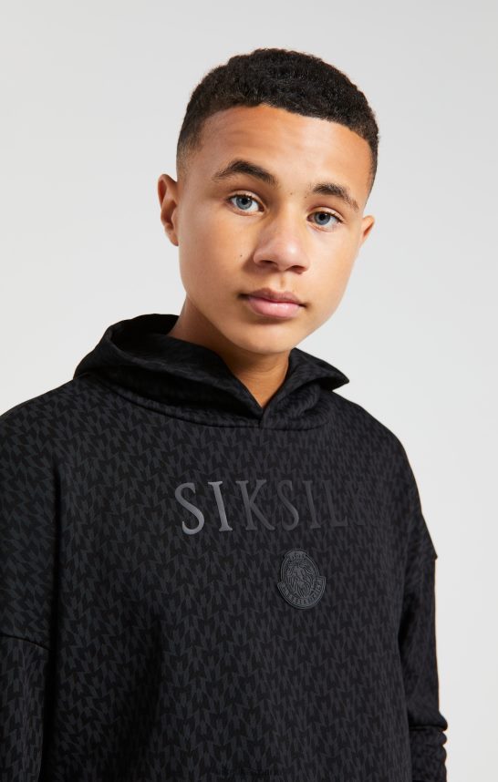 vestir es SikSilk x Niños sudadera con capucha oversize estampada negra de messi 4NP28R288