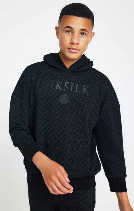 vestir es SikSilk x Niños sudadera con capucha oversize estampada negra de messi 4NP28R288