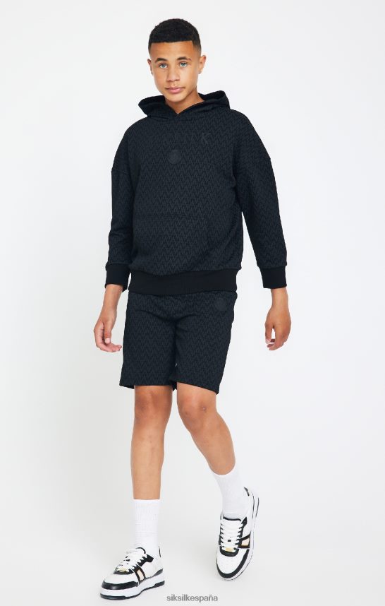 vestir es SikSilk x Niños sudadera con capucha oversize estampada negra de messi 4NP28R288
